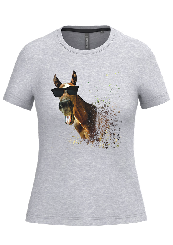 T-Shirt Damen „Cooles Pferd mit Sonnenbrille“